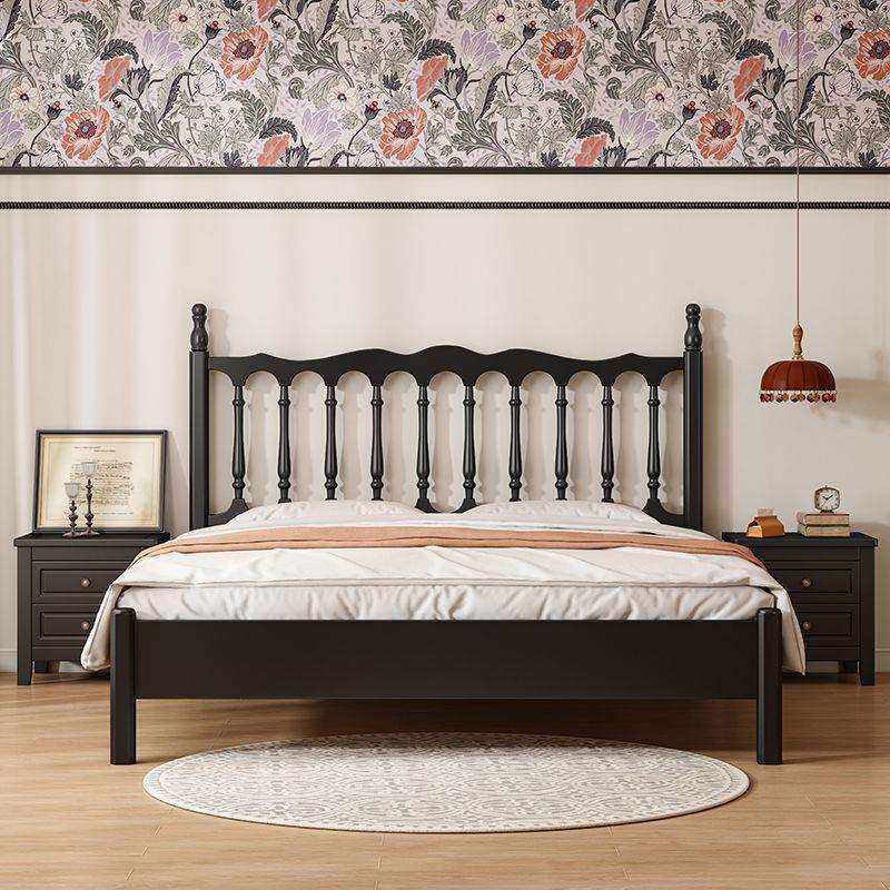 双人床现代1.5米民宿实木床法式复古黑色实木温莎床简约1.8m主