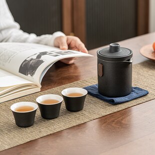 带包一壶三杯随身泡茶工具茶壶茶杯 陶瓷快客杯便携旅行茶具套装