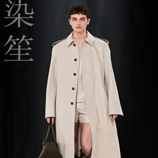 纽扣经典版型男士外套长袖大衣嘎巴甸风衣防水防风棉布休闲宽松版