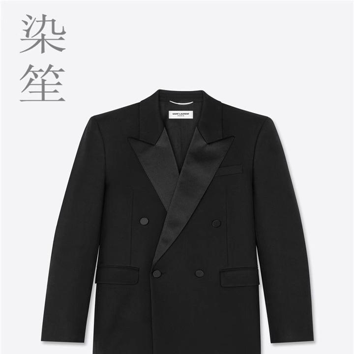 方形剪裁和缎面长款羊毛燕尾服