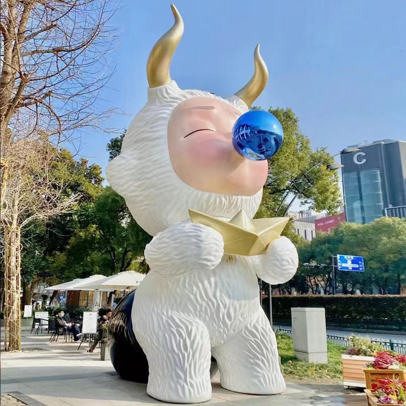 卡通人物玻璃钢雕塑商场售楼处美陈装饰户外广场大型创意公仔摆件