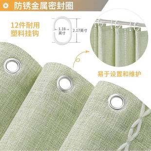 棉麻流重苏型 6米亚马逊水浴帘绿麻布浴帘防色波西亚农舍乡村风格