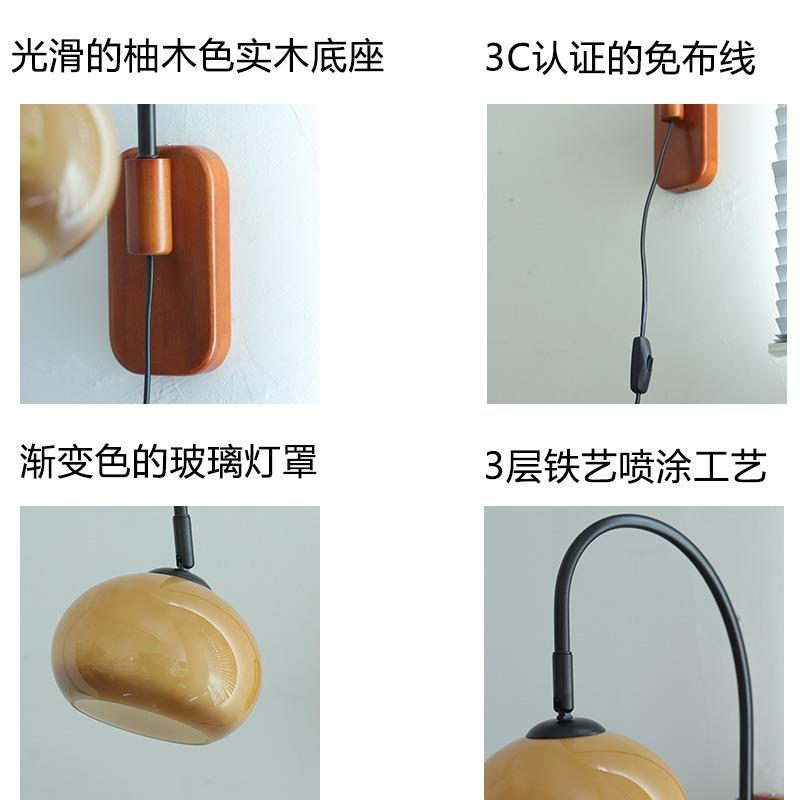 跨2025源新头厂家境品实木玻璃壁灯卧室床头651书房氛客厅装饰围