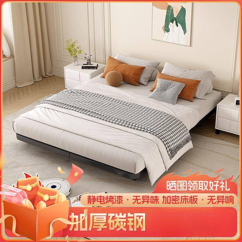 式简无床头悬浮床架子架排骨家用铁艺床约加厚单人双人日铁无品牌