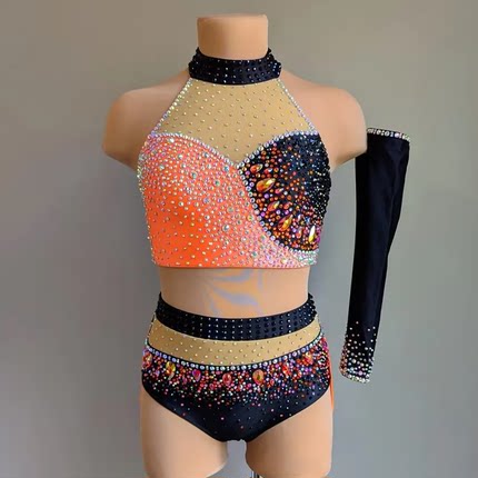 左媄现代舞蹈儿童成人女款专业比赛演出服艺考花式比赛服ZM648