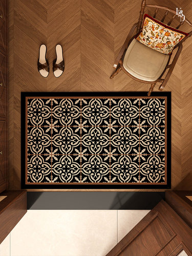 中古风地垫入户门垫新款可擦免洗pvc防滑地毯家用耐脏脚垫可裁剪