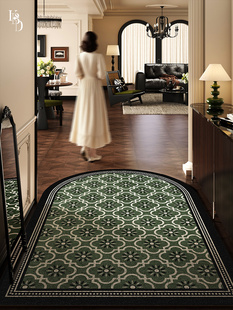中世纪风格 免洗和耐污绿色线环脚垫 入口地板垫入口门垫2025新