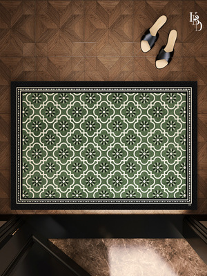 采购产品入口门地垫，门垫，绿色覆古Pvc可擦洗高档门防污脚垫，