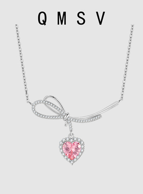 S925纯银灵动爱心结轻奢项链