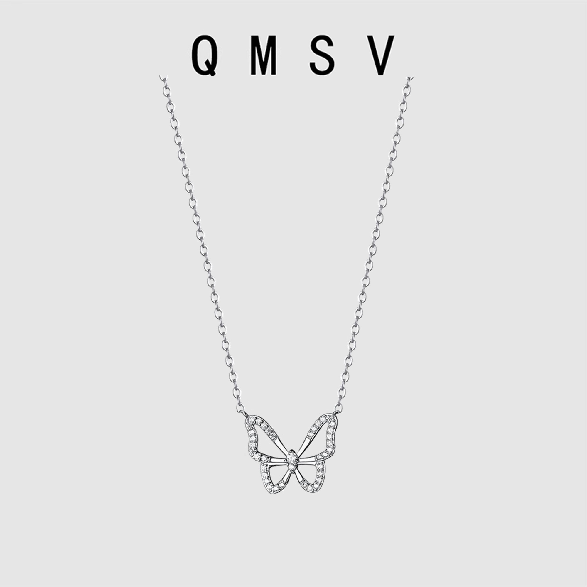 【镂空蝴蝶】S925纯银轻奢小众项链女高级感设计精致百搭锁骨链