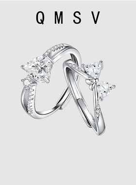 S925纯银小众设计蝴蝶结开口戒指