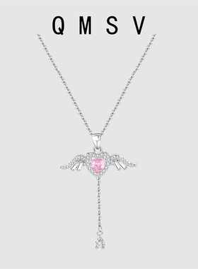 S925纯银天使翅膀设计感项链