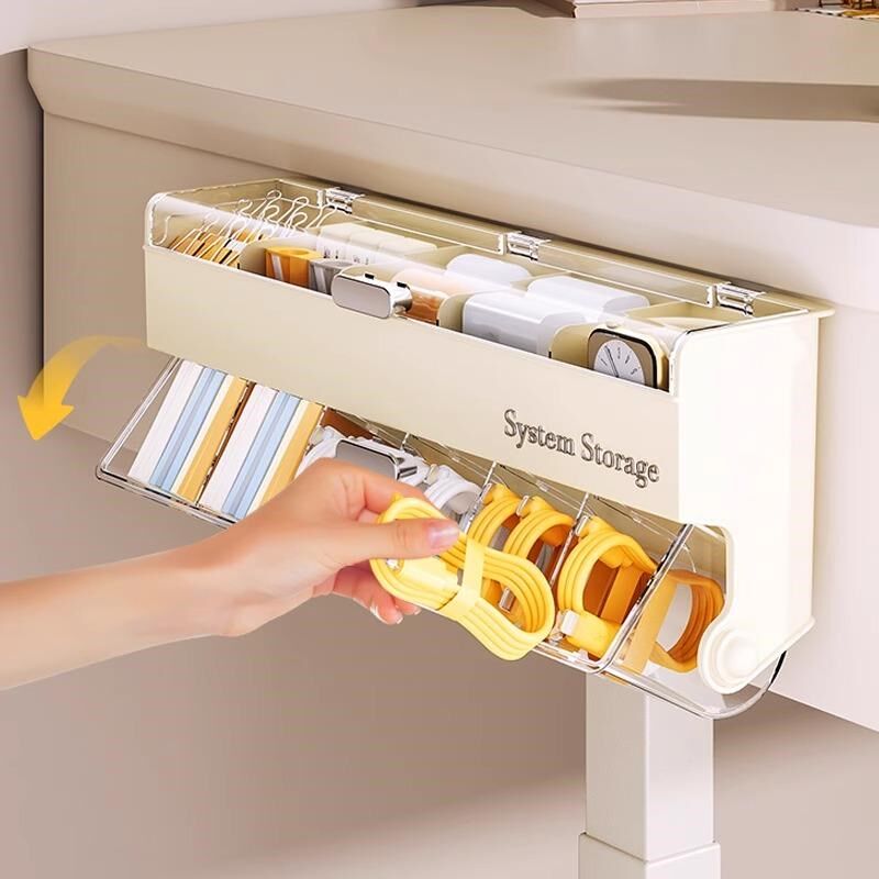 多功能数据线收纳盒家用壁挂式墙上手机充电器数据线电源线整理盒