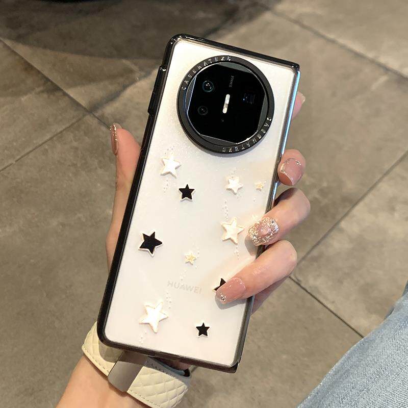原装正品日本潮牌黑粉流星适用华为MateX5手机壳新款透明X5典藏版折叠屏全包防摔金属镜头框保护套超薄女神简