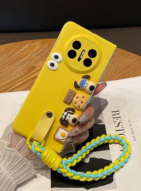 原装正品日本潮牌黄色掌门狗手提挂绳适用华为MateX5手机壳新款X3折叠屏X2荣耀MagicV3超薄肤感Vs2卡通可爱P5