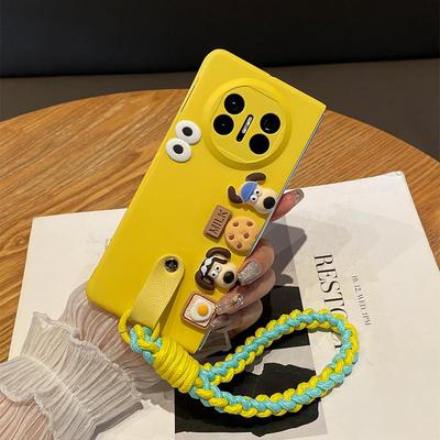 原装正品日本潮牌黄色掌门狗手提挂绳适用华为MateX5手机壳新款X3折叠屏X2荣耀MagicV3超薄肤感Vs2卡通可爱P5