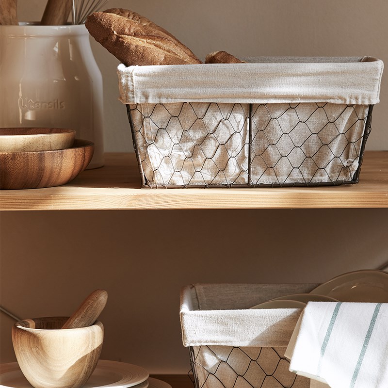 美式复古铁艺收纳筐编织布艺桌z面杂物零食储物筐手工网格收纳篮