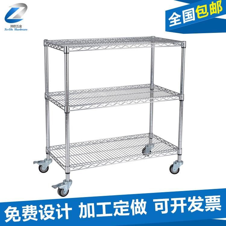 无尘车间不锈钢工具车 电商物流分拣配货小推车 网状置物推车