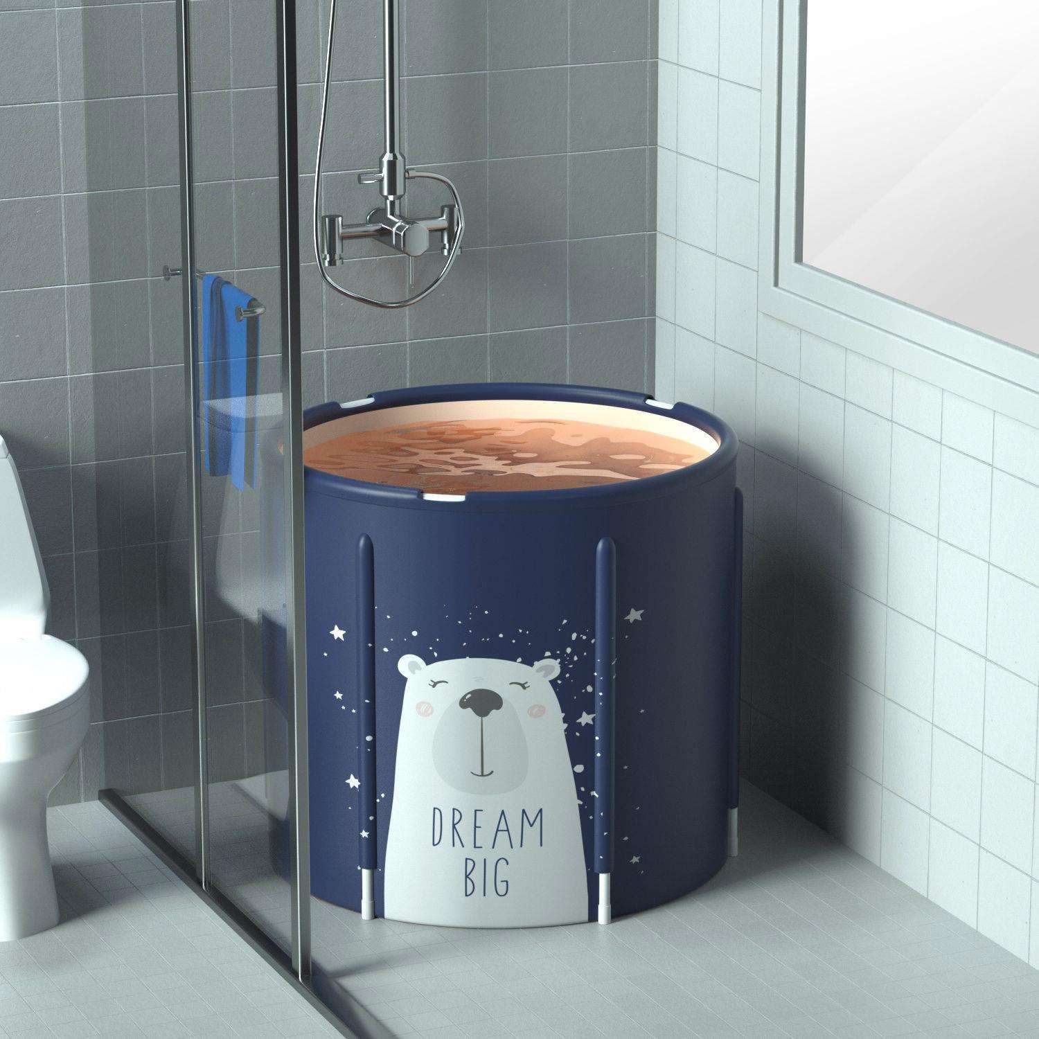 柚哩蛇折叠加厚浴桶泡澡桶成人家用大人浴盆塑料免充气洗澡沐浴桶