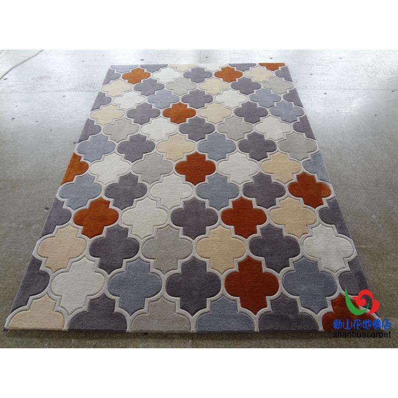 现代简约手工进口羊毛几何格子欧式客厅茶几沙发地毯卧室客房大厅,电子元器件市场,其它元器件,淘宝优惠券,粉丝福利购,淘宝优惠卷