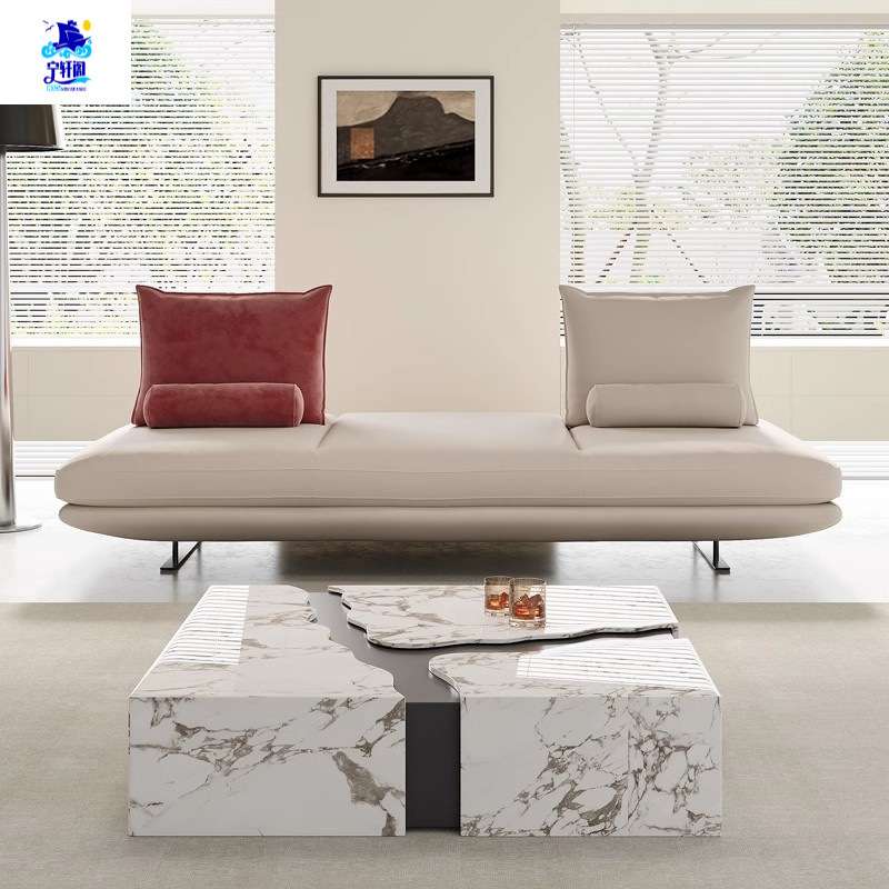 轻奢意式极简普拉多沙发写意空间小户型设计师双面prado布艺沙发