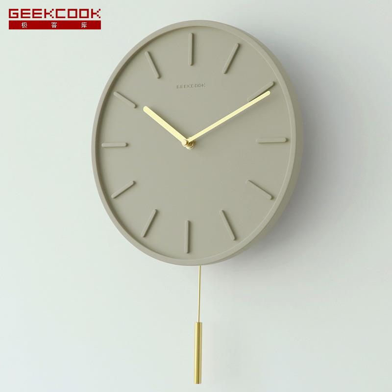小清新北欧极简挂钟个性创意时钟挂墙家用客厅现代简约静音钟表