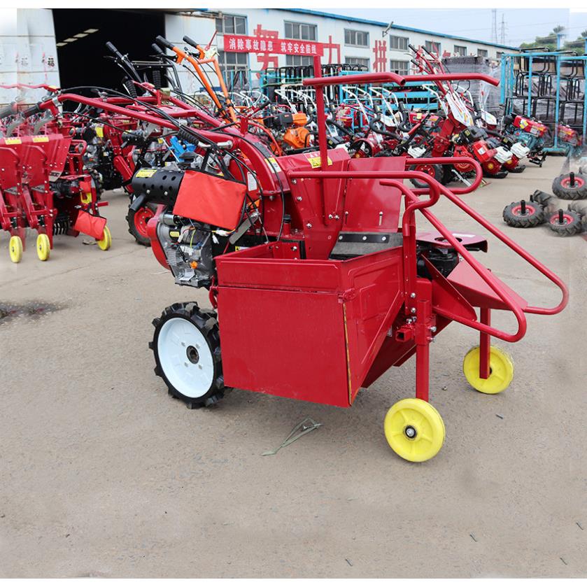 扶柴油单行玉米收割机 1CMU5力手带秸秆粉碎车玉米收获一体马机
