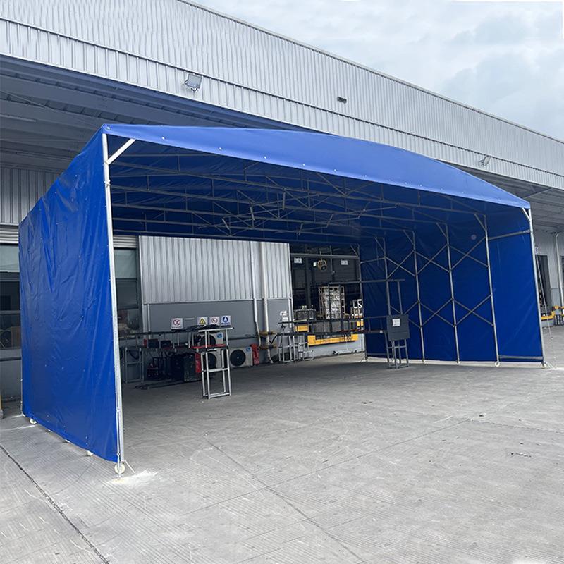 定制手动定制手动推拉棚户测外遮阳雨棚大型仓储雨拉棚尺寸定制场