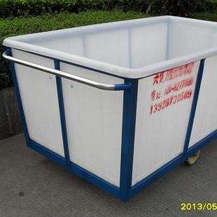 染布整机械厂用配轮落脚布车24.9.24车 可重叠印方箱水箱染推车