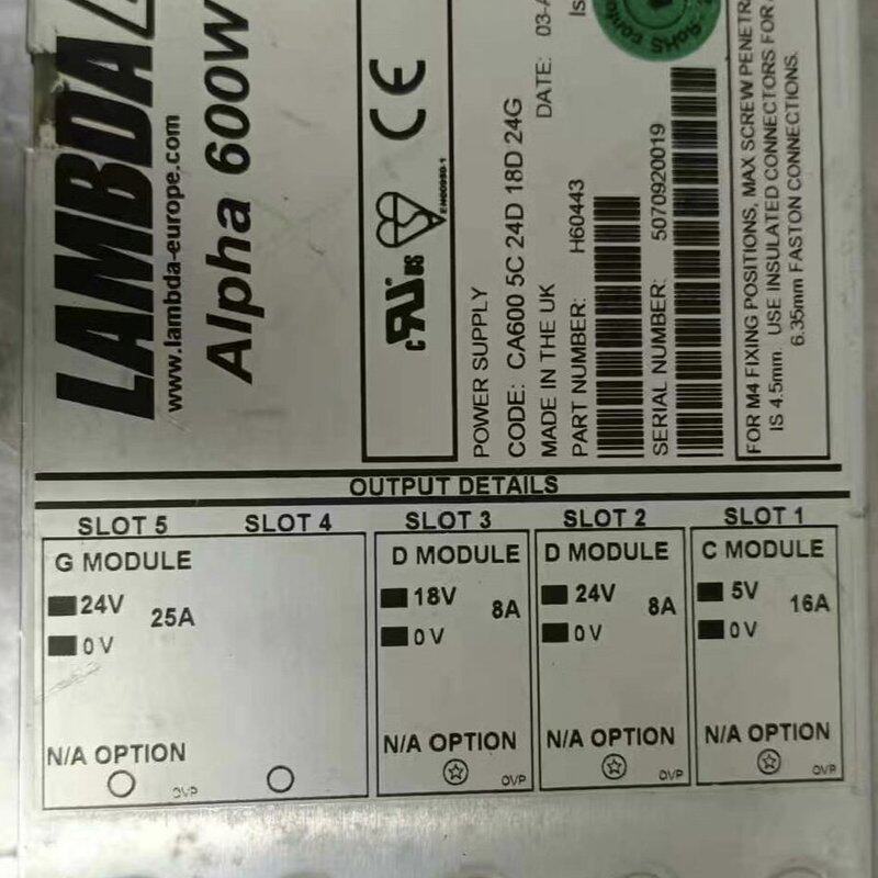 议价LAMBDA Alpha600W H60443电源模块 工业可维修