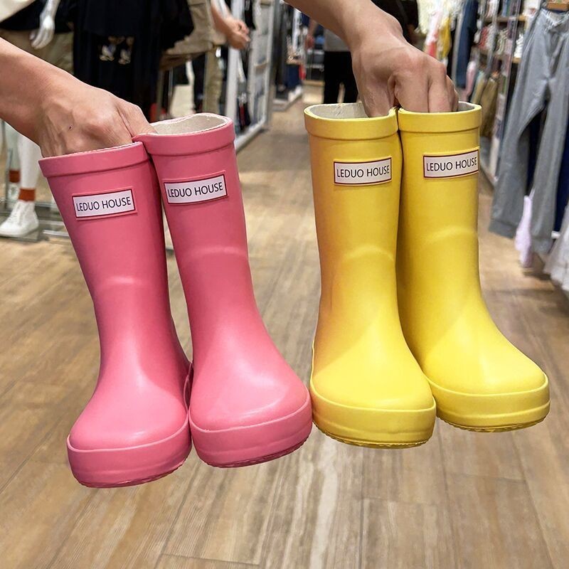 亲子儿童雨鞋女款男童女童学生轻便中筒雨靴防滑大童水鞋成人