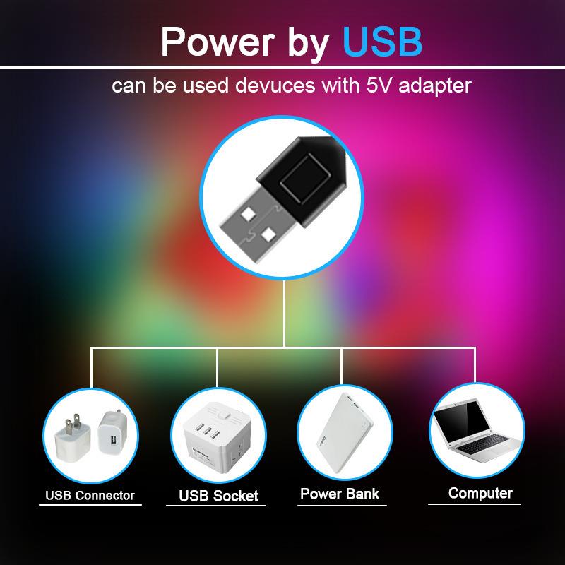 U2S4遥控5050 5V灯带 B5V滴胶5050RGB灯条 电视背光键灯带TV灯带