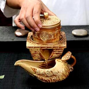 家用整套陶瓷功夫茶泡茶器办公室会客变色茶盘 柴烧自动茶具套装