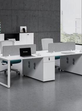 定制约 风白色职KR-635员办公桌现代简财务员工桌2/4位人工屏桌椅