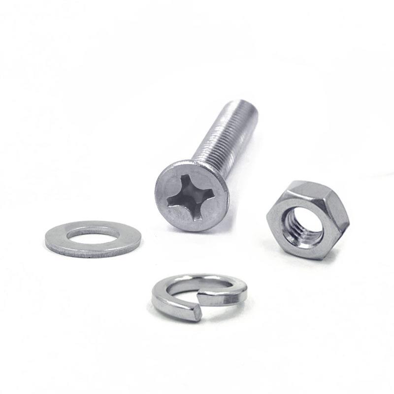 30组4不锈钢十字槽沉头机弹螺钉配平垫垫螺母盒子合套丝11装450PC