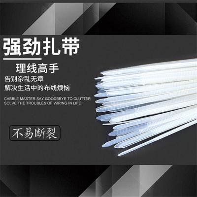 强国标自锁式尼扎扎线246带 塑料捆扎卡扣带 力龙白色磁性开关固