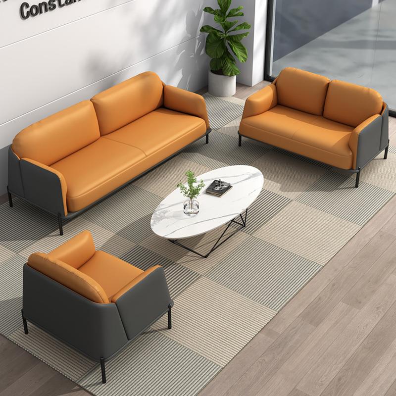 办公室发小型现代时组尚休闲接待约三简人位沙办公沙发茶几合GRZ-
