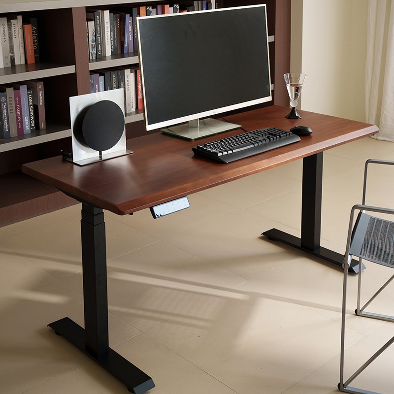 实木电动升降桌腿电脑桌可升降电B竞桌家用学习写字办公书桌工作