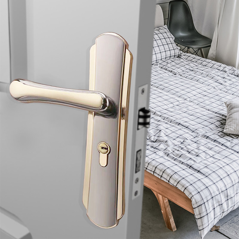 钛金室内锁e卧室门锁家用静音房门锁机械锁实木门锁锁具通用型轻