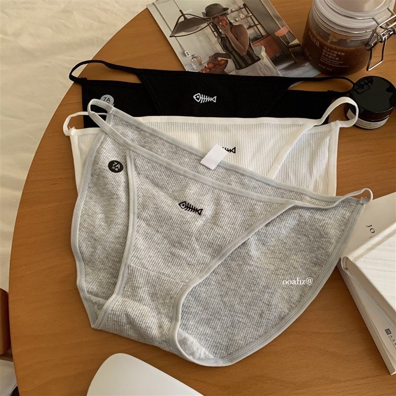 小鱼记忆d 【高开叉】性感螺纹纯棉档丁字裤女士中腰内裤三角裤,女士内衣/男士内衣/家居服,女三角裤,淘宝优惠券,粉丝福利购,淘宝优惠卷