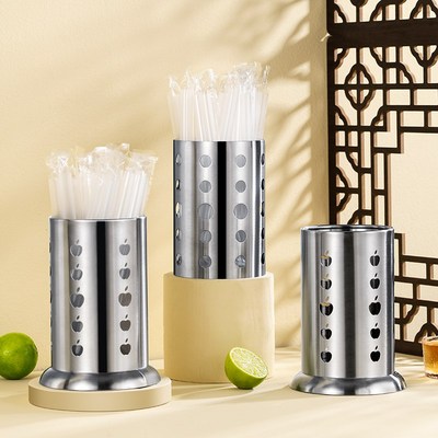 筷筒不锈钢筷子i筒沥水筷子笼商用串串香竹签筒烧烤签子筒 吸管桶