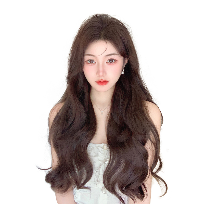 假发女长发隐形一片式水波纹卷蓬松增发量轻薄无痕V三片式接假发