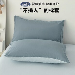 家用加厚全棉枕头套单D人枕芯套内胆套48x74cm成人 纯棉枕套一对装