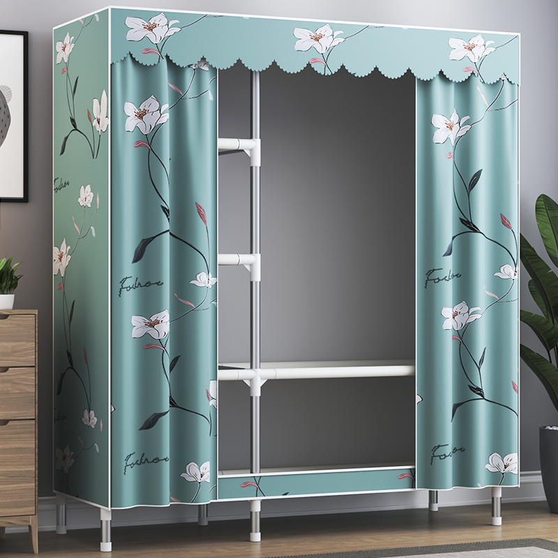 简易衣帽架家用卧室落地衣柜式多功D能折叠晾衣架收纳柜挂衣服架