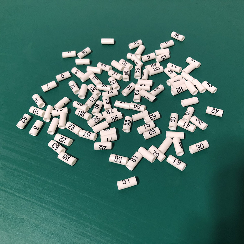 线缆标号数字号码管0-99标识标记电线号套K管 白色梅花齿编号管PV