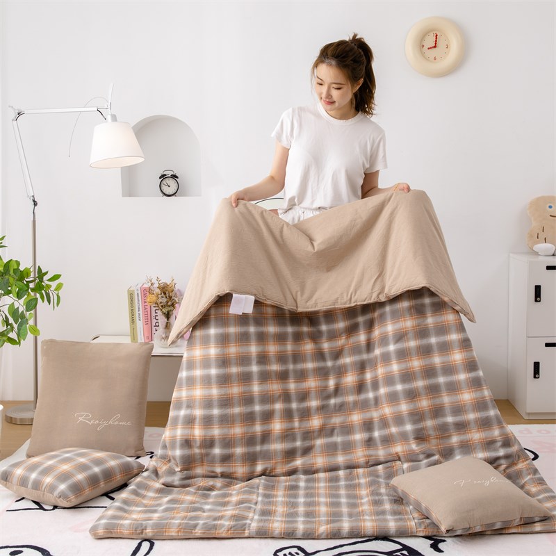 纯棉抱枕被子两用折叠汽s车枕头靠垫被办公室沙发午睡全棉空调被