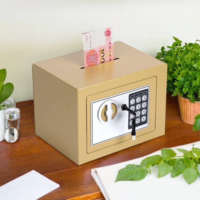 收纳箱家a用创意小型保险柜不可取防盗家庭入墙全钢电子密码保险