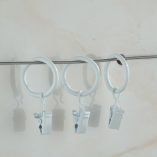 罗马圈简b易窗帘配件圆圈罗马杆钢丝绳挂钩窗帘扣环夹子金属顺滑