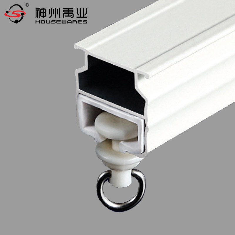 神州禹业铝合金窗帘轨道单双轨顶侧装窗帘导轨静音杆滑轨静音滑轨
