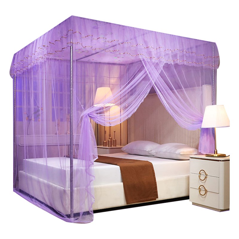 加高2.b2m防尘顶单开门布顶蚊帐遮光纹帐加密家用宫廷1.5米1.8 2